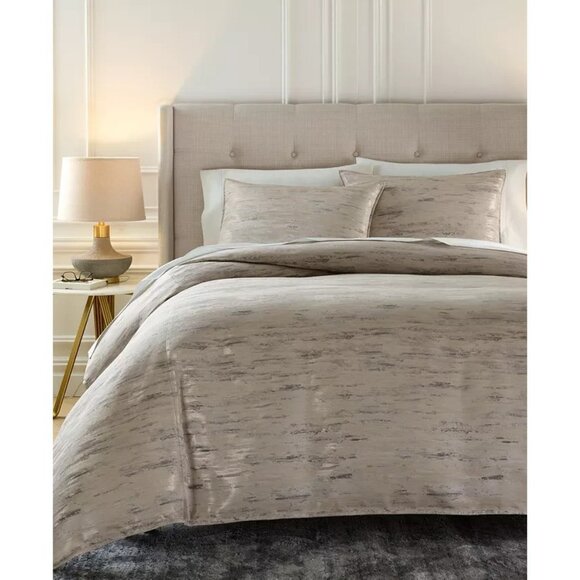 Hotel Collection Impasto Stone 3 Piece Duvet Cover Set King Beige MSRP $550 - Picture 3 of 6